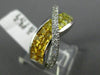 WIDE 3.02CT DIAMOND & AAA YELLOW SAPPHIRE 14K WHITE GOLD CRISS CROSS X LOVE RING