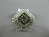 WIDE .50CT WHITE & CHOCOLATE FANCY DIAMOND 14KT TWO TONE GOLD DDOUBLE HALO RING