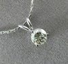 ESTATE 1.0CT DIAMOND 14KT WHITE GOLD 3 PRONG CLASSIC SOLITAIRE FLOATING PENDANT