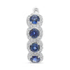 2.61CT DIAMOND & AAA SAPPHIRE 14KT WHITE GOLD MULTI FLOWER HOOP HANGING EARRINGS