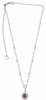 ESTATE 1.19CT DIAMOND & AAA RUBY 18KT WHITE GOLD 3D OVAL LARIAT LOVE NECKLACE