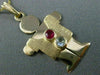 ESTATE LARGE .50CT AQUAMARINE & RUBY 14KT YELLOW GOLD 3D BABY BOY PENDANT #25193