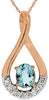 .36CT DIAMOND & AAA AQUAMARINE 14KT ROSE GOLD OVAL & ROUND INFINITY LOVE PENDANT
