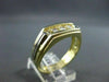 ESTATE WIDE .30CT DIAMOND 14KT TWO TONE GOLD SQUARE 3 STONE GYPSY RING #10911
