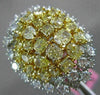 GIA LARGE 7.42CT WHITE & INTENSE YELLOW DIAMOND 18K 2 TONE GOLD 3D COCKTAIL RING