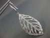 ESTATE EXTRA LARGE 3.05CT DIAMOND 18KT WHITE GOLD 3D LEAF HANGING EARRINGS