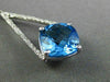 ESTATE LARGE 4.52CT DIAMOND & AAA BLUE TOPAZ 14KT WHITE GOLD TRIANGULAR PENDANT