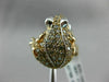 ESTATE LARGE 1.20CT DIAMOND & AAA RUBY 18KT ROSE GOLD 3D ETOILE HAPPY FROG RING