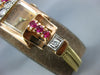 ANTIQUE CHALET .95 DIAMOND & AAA RUBY 14KT TRI COLOR GOLD ART DECO WATCH #2291