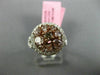 ESTATE GIA 1.86CT MULTI COLOR DIAMONDS 18K 2 TONE GOLD HEART & LOVE CLUSTER RING
