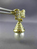 ESTATE LARGE 1.80CT DIAMOND & PEARL 18KT YELLOW GOLD BOW HANGING EARRINGS #26055
