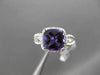 ESTATE 2.0CTW DIAMOND & AAA EXTRA FACET AMETHYST 14KT WHITE 3D ENGAGEMENT RING