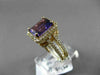 ESTATE 4.95CTW DIAMOND & AAA AMETHYST 14KT YELLOW GOLD 3D HALO ENGAGEMENT RING