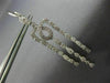 ESTATE LARGE 1.13CT DIAMOND 18KT WHITE GOLD MILGRAIN LEVERBACK HANGING EARRINGS