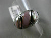 ESTATE WIDE .31CT DIAMOND 14KT WHITE GOLD AAA MOTHER OF PEARL 3D COCKTAIL RING