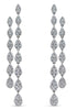 ESTATE LARGE 2.96CT DIAMOND 18KT WHITE GOLD MARQUISE PEAR SHAPE HANGING EARRINGS