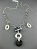 ESTATE .11CT DIAMOND ONYX & WHITE AGATE 18K WHITE GOLD 3D CIRCLE OF LIFE PENDANT