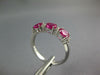 1.18CT DIAMOND & AAA RUBY 18K WHITE GOLD 3D OVAL & ROUND 3 STONE ANNIVERSARY ING