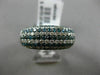ESTATE WIDE 2.52CT WHITE BLUE DIAMOND 14KT WHITE GOLD MULTI ROW ANNIVERSARY RING