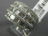 ESTATE LARGE 2.67CT DIAMOND 18K WHITE GOLD 3D MULTI ROW WEDDING ANNIVERSARY RING