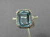 ESTATE LARGE 2.52CT DIAMOND & AQUAMARINE 14KT WHITE GOLD 3D HALO ENGAGEMENT RING