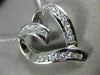 ESTATE LARGE .80CT DIAMOND 14KT WHITE GOLD CLASSIC 3D OPEN HEART PENDANT #10392
