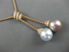 LARGE .30CT DIAMOND & WHITE PINK SOUTH SEA PEARL 18KT ROSE GOLD LARIAT NECKLACE