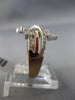 ESTATE .69CT DIAMOND 14KT WHITE & ROSE GOLD 3D MULTI ROW CRISS CROSS FUN RING