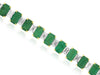 12.35CT DIAMOND AAA EMERALD 14KT WHITE GOLD EMERALD CUT BAGUETTE TENNIS BRACELET