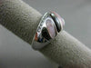 ESTATE WIDE .31CT DIAMOND 14KT WHITE GOLD AAA MOTHER OF PEARL 3D COCKTAIL RING
