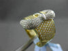 ESTATE MASSIVE 1.55CT DIAMOND 18KT WHITE & YELLOW GOLD PAVE BELT COCKTAIL RING