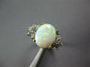 ESTATE 1.67CT DIAMOND & AAA OPAL 14KT 2 TONE GOLD CLASSIC OVAL & ROUND FUN RING