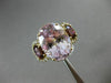 LARGE 14.42CT DIAMOND KUNZITE & GARNET 14KT YELLOW GOLD 3 STONE OVAL HALO RING