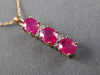 ESTATE 1.25CT DIAMOND & AAA RUBY 14KT ROSE GOLD 3D PAST PRESENT FUTURE PENDANT