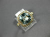 ESTATE WIDE 2.08CT DIAMOND & AAA AQUAMARINE 14K ROSE GOLD SQUARE ENGAGEMENT RING