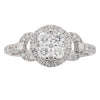 ESTATE .84CT DIAMOND 18KT WHITE GOLD CLUSTER CIRCULAR SEMI ETERNITY PROMISE RING
