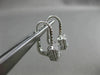 ESTATE LARGE .86CT DIAMOND 18KT WHITE GOLD 3D CLASSIC LEVERBACK HANGING EARRINGS