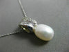 ANTIQUE .16CT DIAMOND & AAA SOUTH SEA PEARL 18KT WHITE GOLD OVAL PENDANT #12013