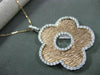 ESTATE LARGE 1.95CT DIAMOND 14KT WHITE & ROSE GOLD 5 LEAF CLOVER PENDANT & CHAIN