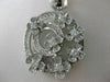 LARGE ESTATE 1.90CTW DIAMOND 14KT WHITE GOLD FLOWER CIRCLE PAVE PENDANT #19907