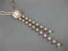 1.16CT DIAMOND 14K ROSE GOLD ROUND & BAGUETTE HEXAGON LARIAT CHANDELIER NECKLACE