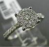 ESTATE WIDE .32CT DIAMOND 18KT WHITE GOLD CLUSTER ROUND PROMISE ENGAGEMENT RING