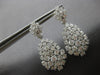 ESTATE LARGE 5.51CT DIAMOND 18KT WHITE GOLD CLUSTER TEAR DROP HANGING EARRINGS