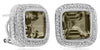 7.50CT DIAMOND & AAA SMOKY TOPAZ 14KT WHITE GOLD 3D SQUARE HALO HANGING EARRINGS