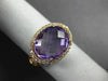 ESTATE 4.08CT DIAMOND & AAA OVAL CUT AMETHYST 14KT ROSE GOLD FRIENDSHIP FUN RING