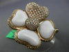 ESTATE EXTRA LARGE 1.90CT DIAMOND & AAA AGATE 18K ROSE GOLD 3D HEART FLOWER RING