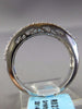 ESTATE .86CT DIAMOND & SAPPHIRE 14KT WHITE GOLD 3 ROW WEDDING ANNIVERSARY RING