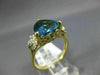 LARGE 4.05CT DIAMOND & AAA LONDON BLUE TOPAZ 14KT 2 TONE GOLD TRILLION FUN RING