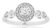 ESTATE .33CT DIAMOND 14KT WHITE GOLD ROUND CLASSIC FILGREE FRIENDSHIP LOVE RING