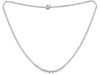 5.0CT DIAMOND 18KT WHITE GOLD 3D ROUND CLASSIC 3 PRONG ETERNITY TENNIS NECKLACE